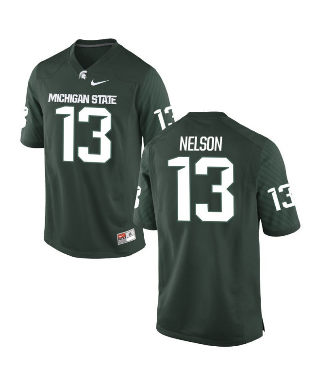 Men's Michigan State Spartans #13 Laress Nelson NCAA Nike Authentic Green College Stitched Football Jersey LQ41N41NX